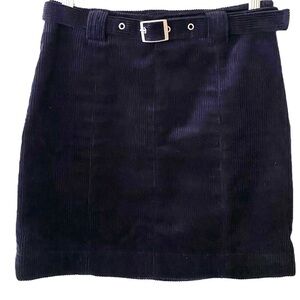 Urban Outfitters Navy Blue Cotton Corduroy Belted Mini Skirt Size‎ Small